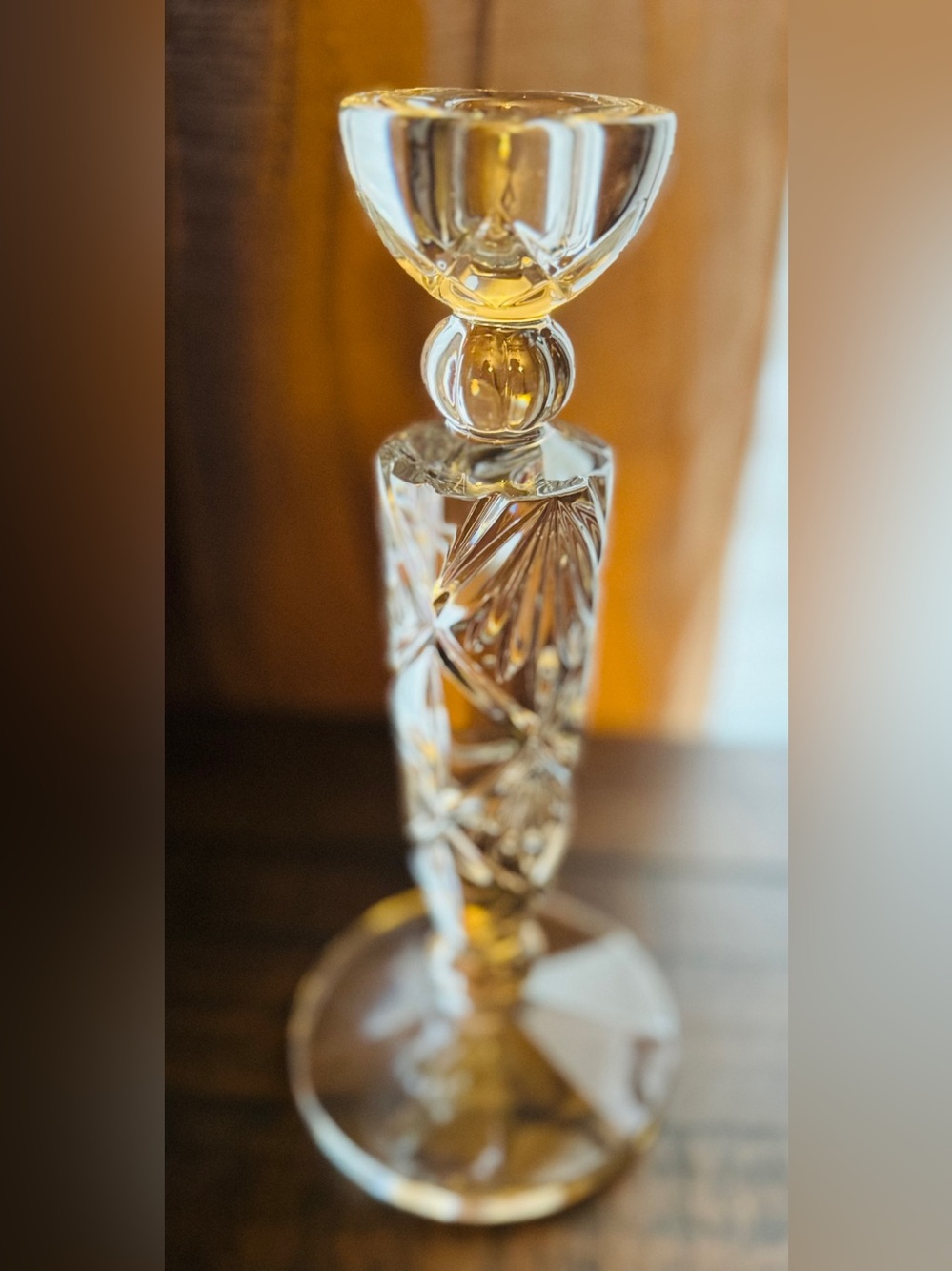 VINTAGE- SHANNON crystal candlestick holder (1) - HEAVY- Pristine condition